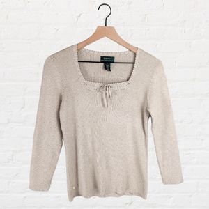 Ralph Lauren Ribbed Neutral Top
